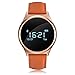 Produktbild Fancy Cherry® M7 Smart Watch Armband Bluetooth 4.0 Herzfrequenz Monitor Schrittzähler Bluetooth Armband Fitness Tracker für Android 4.3 IOS 8.0 Smart Handy, Orange, leather