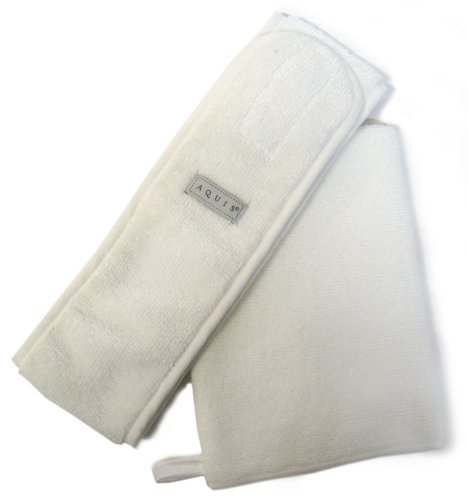 Aquis Terry Headband and Face Mitt Combo (White)