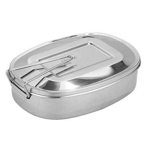 Preisvergleich Produktbild Lunchbox Oval rostfreier Stahl Trennen Mit Deckel Schüler Speisesaal für Kantinen