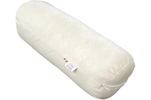 GM Cuscino cilindrico cervicale a rullo per collo schiena e gambe 40x15 cm Made in Italy con rivestimento microfibra trapuntata Bianco