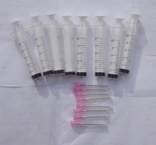 X8 10Ml Syringes + Blunt Nozzles (Nozzels) For Refilling Your Refillable Ink Cartridges