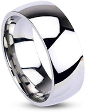 Paula & Fritz® Ring aus Edelstahl Chirurgenstahl 316L silber Klassischer Ehering hochglanz poliert 8mm Breite...
