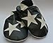 Soft leather baby shoes for boys black with white stars (6-12 months (M))