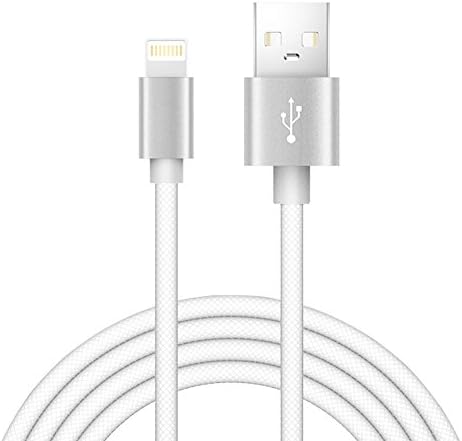 Ctbd Lightning Cable,2.0m/6.6 ft Nylon Braided USB Charger High Speed Date Cable with Gold Plated connectors for iPhone 7 Plus 6S Plus 6 Plus SE 5S 5C 5,iPad 2 3 4 Mini, iPad Pro Air 2, iPod (2M, White)
