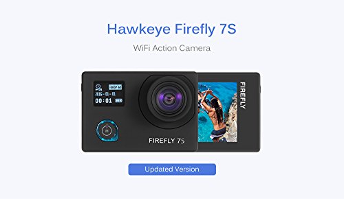 HawkEye Firefly 7S 4K WiFi Cámara de Acción de Deportes con LENTE de 120 grados WIDE, estabilización de vídeo de tres ejes de giro y un rico conjunto de accesorios. Almacenamiento de hasta 32GB microSD