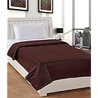 Warmland Polar Fleece Solid Polyester Single Blanket - Coffee