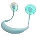 Produktbild Huyiko Mini-Ventilator, tragbar, LED, USB, wiederaufladbar, Hals, zum Aufhängen, doppelter Ventilator, für Zuhause, School, Reise, Urlaub, Sommer, Seaside
