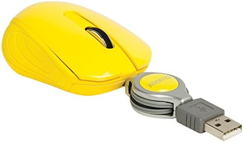 Sweex Barcelona Pocket USB Mouse with Retractable Cable - Yellow
