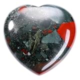 Crystaltears African Bloodstone Healing Crystals Heart Stone Natural Crystal And Gemstone Polished Love Heart Pocket Worry Stone For Anxiety Relief Reiki Meditation Decor Crystal Gift For Christmas