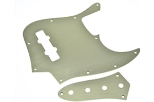 Dopro Aluminiowa anodowana 10-otworowa 4-strunowa osłona jazzowa J basowa metalowa płytka sterująca JB i śruby do amerykańskiego/meksykańskiego FD Jazz Bass Gold