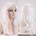 S-noilite® Fashion Long Hair Full Wigs for Cosplay Halloween Christmas Parties Daily Wig (19"-Curly, White)