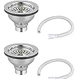 Shri ji Stainless Steel Waste Coupling for Sink/Wash Basin with PVC Waste Pipe for Wash Basin/Kitchen Sink, 4 Inch (Silver) Pack of 2