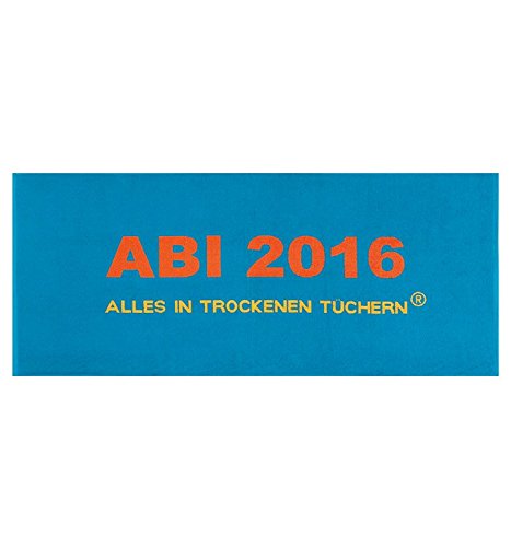 Vorjahrestuch: Egeria, Handtuch Abi 2016 - 75x180cm, Türkis