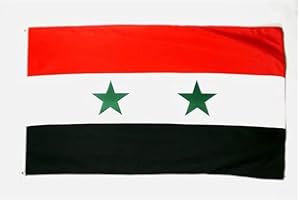 AZ FLAG - Drapeau Syrie - 250x150 cm - Grand Drapeau Syrien 100% Polyester Avec Oeillets Métalliques Intégrés - Pavillon 300 g