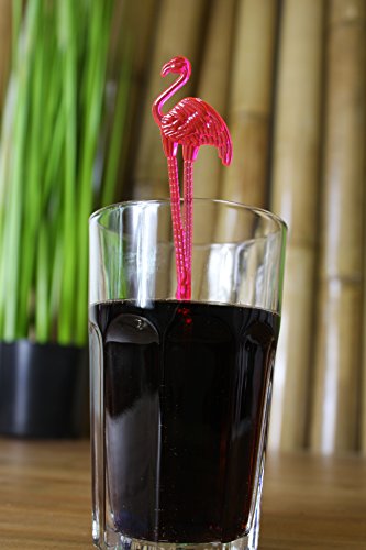 Party Set Flamingo 10x Strohhalm, 10x Cocktailstäbchen, 1 x Eiswürfel - 7