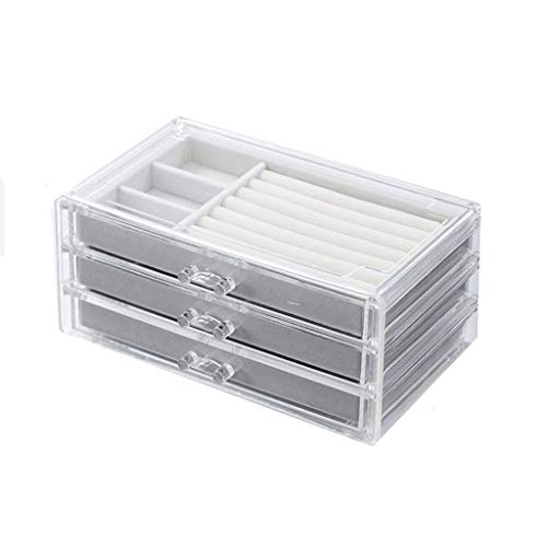 SCJS Caja de Almacenamiento Adorno de Oreja Joyero Transparente (Color: B)