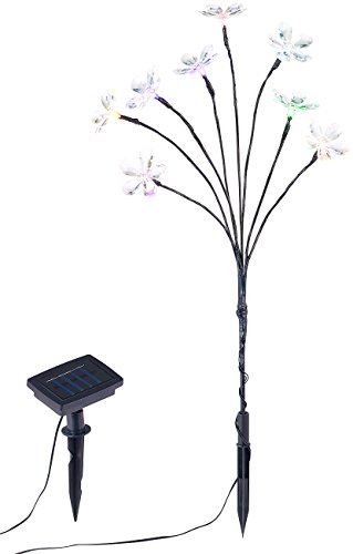 Lunartec Solar-LED-Lichterbaum mit 8 Blüten und Erdspieß, multicolor, 50 cm - 7