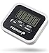 Produktbild Fosmon Digitaler Timer Elektronischer Timer Großer Digital-LCD-Bildschirm Küchen-Timer - Zählen Sie nach oben oder unten - mit lautem Alarm, Magnetischer Rücken, Klappständer und Clip - Schwarz / Weiß