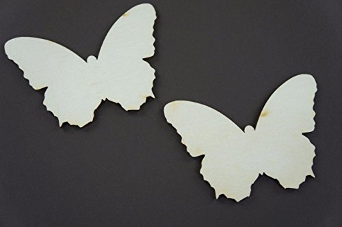 10x Schmetterling blank Form Holz Basteln Bemalen Dekoration Wohnen 3g - 4