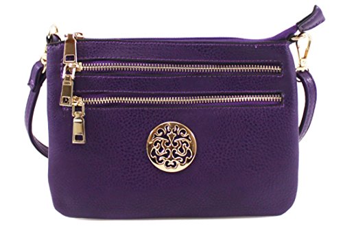 YDezire® Ladies Faux Leather Cross Body Messenger Bag Women Shoulder Tote Satchel Handbag (One, Purple)
