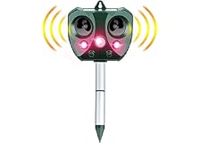 Eesyy Cat Repellent,Solar Ultrasonic Animal Cat Repeller with Motion Sensor,IP65 Waterproof USB/Battery Operated Animal Scare