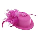 Imported Hat Fascinator Pink Feather Bow Hair Clip Brooch Pin Jewelry Veil Headdress RS.230 (63.00% Off) - Amazon