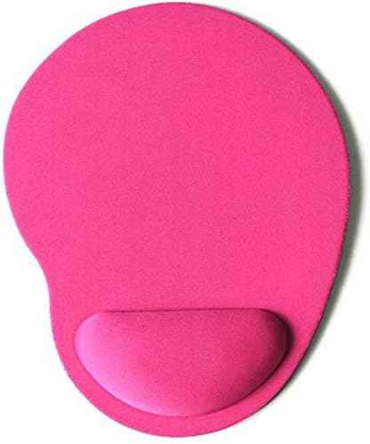 Vibrant Pink Extra-Comfort Anti-Slip Desktop Mouse Pad with Ergonomic Built-in Foam Wrist Support Rest