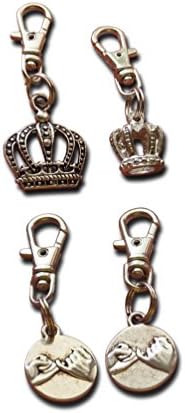LivelyBuyCrowns + Promise Symbol Couple Keyrings "King & Queen" Cute Small Bag Pendant Keychain Love Pair Gift for Valentine's Day Wedding Anniversary