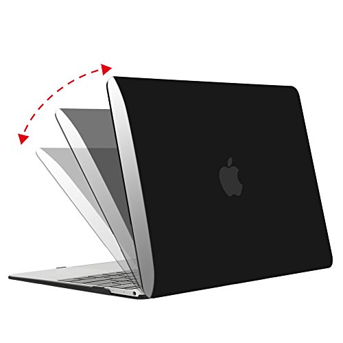 MOSISO Ultra Slim Plastik Hartschale Schutzhülle Hülle Snap Case für Neu MacBook Pro 12 Zoll mit Retina Display A1534, Jet Schwarz - 3