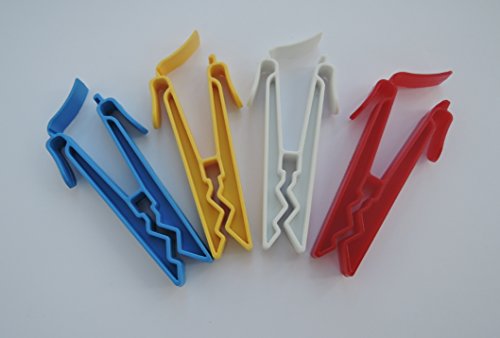 40 Stk. Sockenclips, Sockenklammern (je 10 Stk. rot / weiß / gelb / blau)