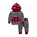 Produktbild serliy Infant Baby Boy Plaid Hoodie Tasche Sweatshirt Pullover Tops Hosen Kleidung Sets Kleinkind Mädchen Prinzessin Weihnachten Jungen Jumpsuit Säugling Langarm-Bodysuits Baumwolle Spielanzug