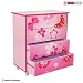Produktbild Homestyle4u 647 Kinderkommode Schmetterling Blumen, Kinderschrank mit 4 Schubladen für Kinderzimmer, Holz Pink Rosa