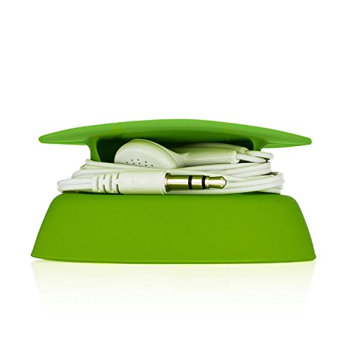 Budley - Tangle-Free Earphone/Earbud Case, Compact Storage System, Silicone (Lime, Set of 1)