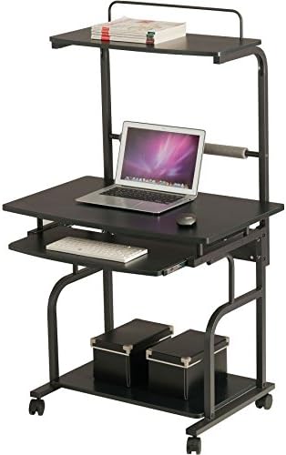 Compact Computer Workstation with Desk, Shelves and Retractable Keyboard Tray for a Home Office Piranha Furniture NEON PC 23g