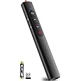 Wireless Presenter Remote Powerpoint Clicker - Red Lase PPT Clicker for Powerpoint Presentations Pointer for Cats Dog, USB Control Slide Advancer for for Computer/Laptop/Mac/Keynote/Win (Black)