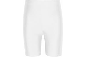 KIKFIT Girls Kids Nylon Cycling Shorts School Dance Childrens Gymnastic PE Games Breathable Stretchy Bike Sports Shorts Age 5-14 Years