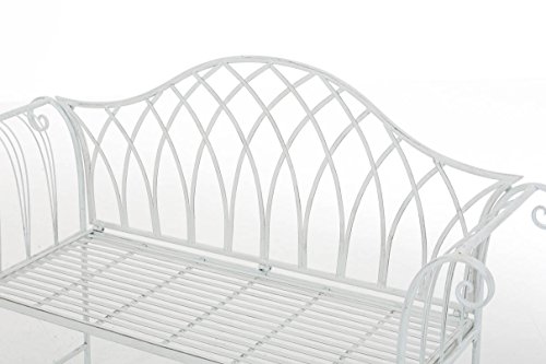 CLP Gartenbank JAMEE im Landhausstil, Eisen lackiert, ca. 130 x 45 cm Antik Weiß - 5