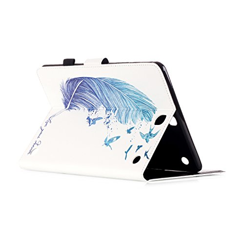 Samsung Galaxy Tab A 9.7 SM-T550 Hülle, DEENOR Colorful Painting and Stylish Drawing Wallet Case Book Style PU Leder Flip Protective Stand Schutzhülle Hülle für Samsung Galaxy Tab A 9.7 SM-T550. (Feather) - 4