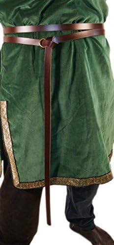 CL HISTORICAL COSTUMES Medieval-LARP-Reenactment-Viking-Battle Ready BROWN LEATHER WRAP AROUND GARTER RING TRADITIONAL MEDIEVAL BELT 20mm Wide
