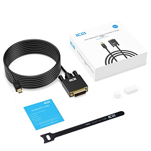 ICZI Mini DisplayPort (Thunderbolt) auf DVI Kabel Adapter Kabel 3M, Male zu Male vergoldet 1080p auf DVI Konverter für MacBooks, MacBook Air, Lenovo Thinkpad und Mehr, Schwarz (3m) - 7