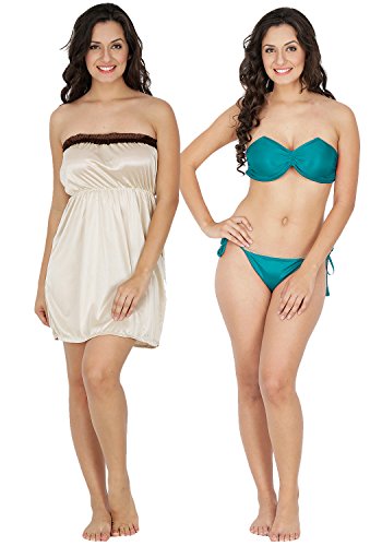 Klamotten Satin Women Nightwear and Bikini Set 221T-N63CRM RS.349 (65.00% Off) - Amazon