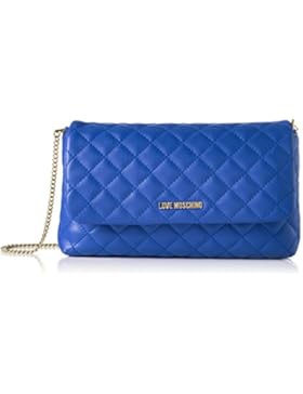 Love Moschino Damen Borsa Nappa Pu Trap.Blu Schultertasche, Blau (Blue), 15 x 28 x 6 cm