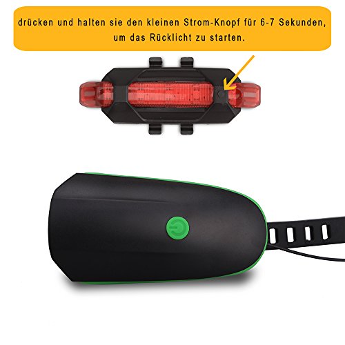 Fahrradlicht Fahradbeleuchtung Set USB Wiederaufladbare LED Fahrradlampen Frontlicht Rücklicht Super hell Fahrradlichter für Sicheres Radfahren Spritzwassergeschützt - 7