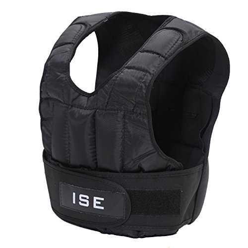 ISE Gilet lesté réglable de 5kg 10kg 15kg 20kg 25kg 30kg Poids Gilets pour Poids Entrainement Musculation Exercice SY3002