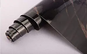 V-Cap Marble Aluminum Foil Kitchen Stickers Oil-Proof Waterproof Self Adhesive Wallpaper PVC Bathroom Wall Stickers Contact Paper Marble Black (60CM X 200CM)