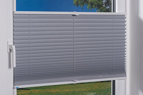 K-home Klemmfix-Plissee Palma Grau 100 x 130 cm +++Verdunklung+++ - 5
