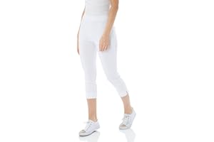 Roman Originals Cropped Trousers for Women UK Ladies Capri Leggings Summer Pants Short Crop Stretch 3/4 Length Three Quarter Pedal Pusher Clothes Elasticated Bengaline