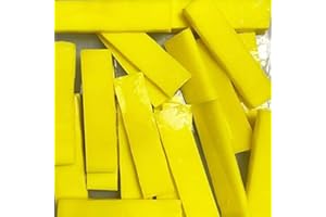 BTMIEY 1 x 4 cm Buntglas-Streifen, DIY-Glas, Mosaik, Hobbys, Bastelarbeiten, Teller, Bilderrahmen, Blumentöpfe, handgefertigter Schmuck, 200 g (gelb)
