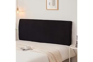 Kamanan Copritestiera Cover Testata Letto, Lavabile, Fodera Estensibile Elastica, Protezione Antipolvere per Testiera Imbottita per Camera da Letto (Nero, 170-190cm)