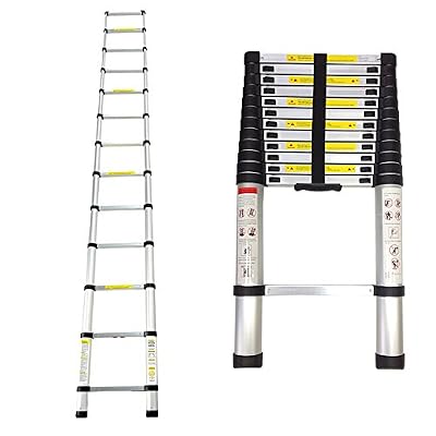 Leogreen - Echelle Telescopique, Échelle Extensible, 3,8 mètre(s), EN 131, Charge maximale: 150 kg, Distance entre les marches (échelle déployée): 30 cm